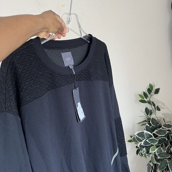Lysse Devoe Sweatshirt Women’s Size 3X Black Cozy Oversized Quilted Jersey New - Picture 9 of 11